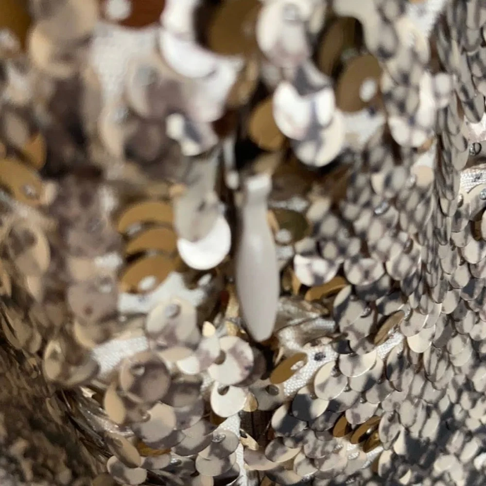 NWT Cupcakes & Cashmere Snakeprint Sequin Spaghetti Strap Mini Dress in Medium - Picture 8 of 16